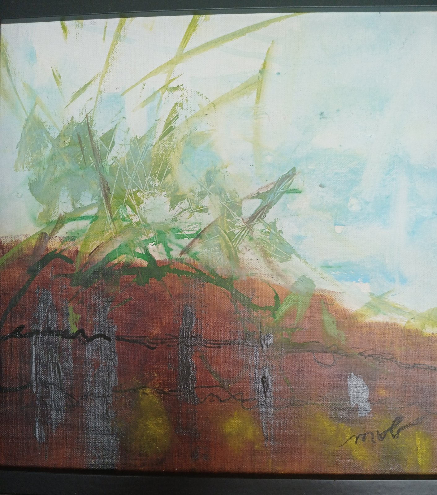 Dans les dunes, acrylique 30x30 cm