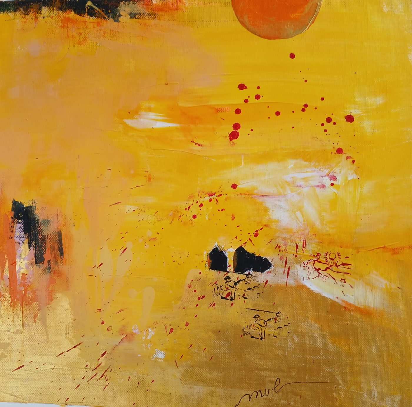 Dans les Rizières, Acrylique · 50 x 50 cm