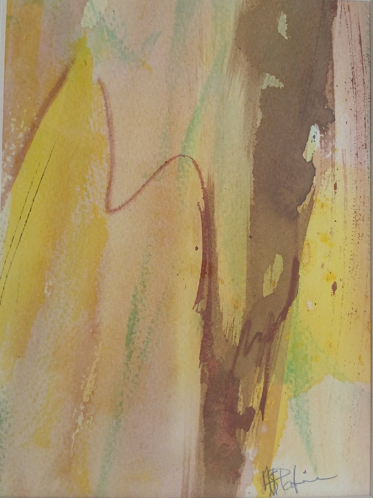 Ecorce, aquarelle encadrée